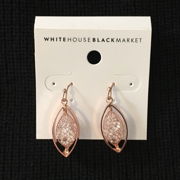 White House Black Market Jewelry - WHBM NWT Rose Gold Drop Earrings